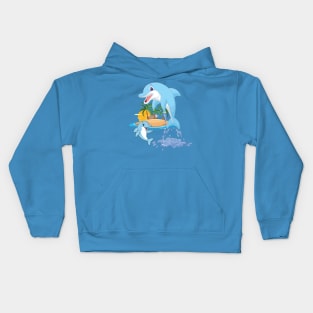 Dolphin in summer euphoria#3 Kids Hoodie